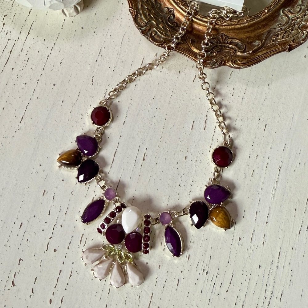 Loft Multi Stone Statement Necklace - Picture 5 of 5